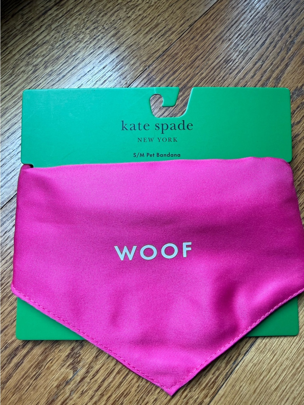 Kate Spade Pink Red WOOF Pet Dog Cat Bandana S M